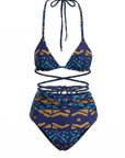 ANU BLUE HIGH WAIST BIKINI BOTTOM