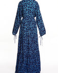 AZI BLUE LONG SLEEVE CHIFFON KIMONO