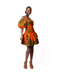 OYIN African print smocked body mini dress