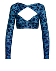 AZI BLUE LONG SLEEVE SWIMSUIT TOP