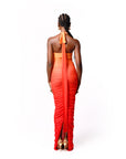 EVE RUCHED HALTER MAXI DRESS