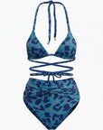AZI BLUE HIGH WAIST BIKINI BOTTOM