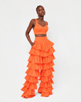Linen SERENA Crop Top IN ORANGE