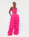 Linen SERENA Crop Top in Pink