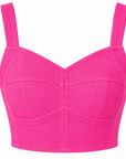 Linen SERENA Crop Top in Pink