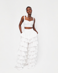 Linen SERENA Crop Top IN WHITE