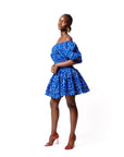SADE African print smocked body mini dress