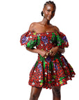 SHAYO African print smocked body mini dress