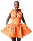 Linen GRACE Mini Dress In Orange
