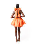 Linen GRACE Mini Dress In Orange