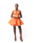 Linen GRACE Mini Dress In Orange