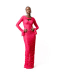 STELLA RUCHED MAXI MESH DRESS