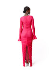 STELLA RUCHED MAXI MESH DRESS