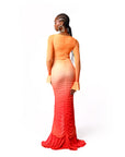 SELENE HI-LOW RUFFLE DRESS
