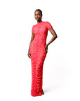 RAYE RUCHED MAXI MESH DRESS