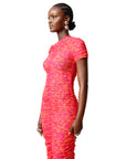 RAYE RUCHED MAXI MESH DRESS