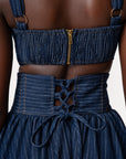 Denim Pinstripe DANI Maxi Skirt