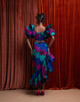 ZURI African Print Ruffle Hi-low Skirt