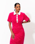 DAYA Sequin Maxi Dress in FUCHSIA