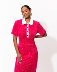 DAYA Sequin Maxi Dress in FUCHSIA