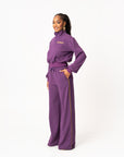 PURPLE QUEEN Plush fleece Crop SET