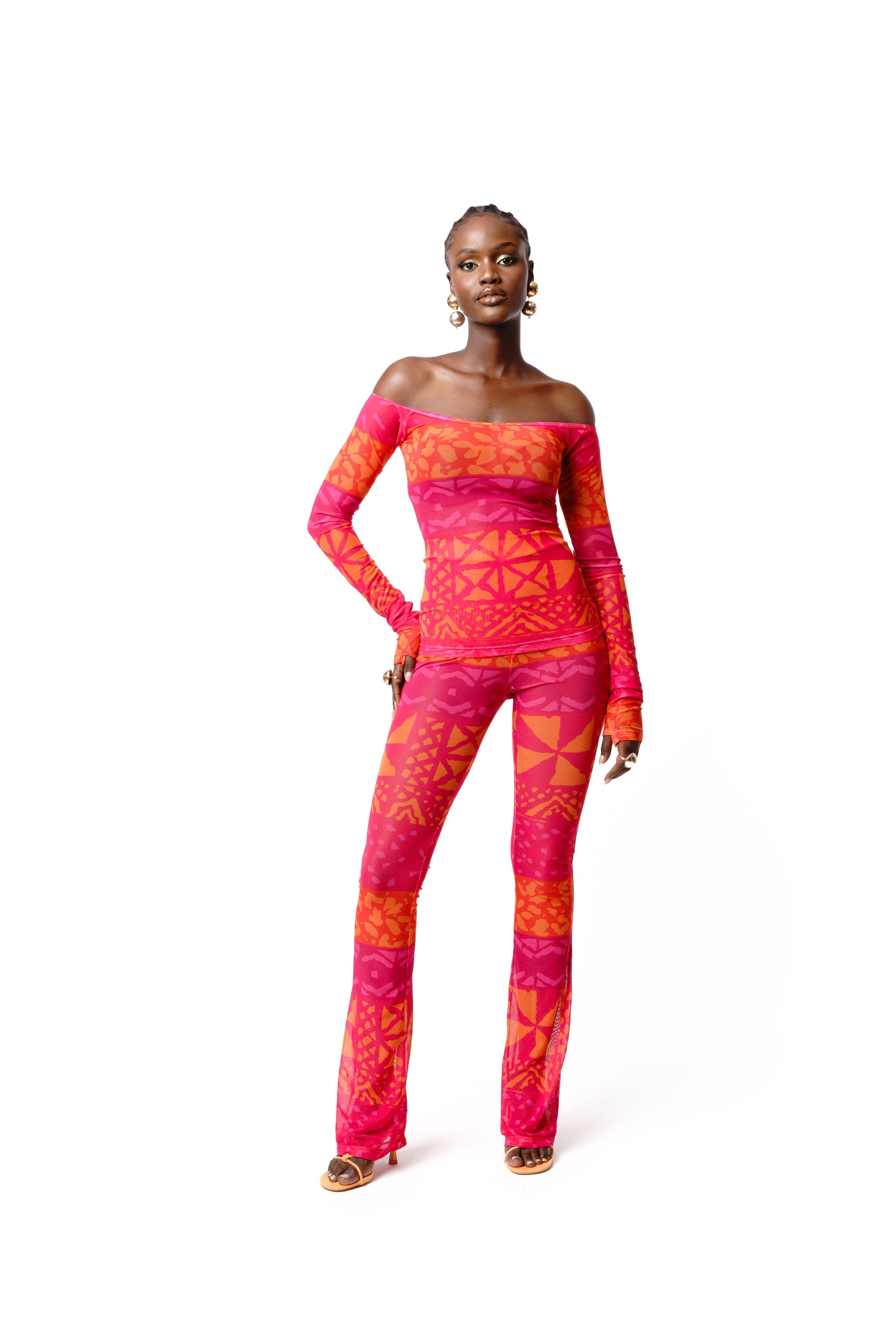 ANU PINK Off-Shoulder Top