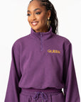 PURPLE QUEEN Plush fleece Crop SET