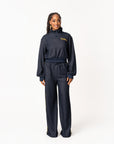 GRAPHITE QUEEN Plush fleece Crop Pullover SET