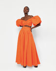 Linen DANI Maxi skirt in Orange