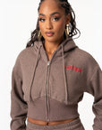 ASH BROWN QUEEN Plush fleece Hoodie SET