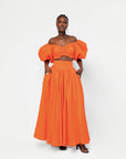 Linen DANI Maxi skirt in Orange