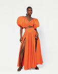 Linen DANI Maxi skirt in Orange