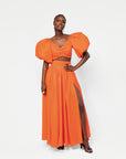 Linen DANI Maxi skirt in Orange