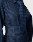 Denim Pinstripe MIKA Necktie