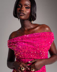 JESS Sequin Mini Dress in PINK SPINEL