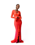 SIENNA HI-LOW RUFFLE DRESS
