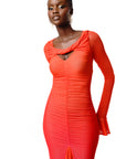 SIENNA HI-LOW RUFFLE DRESS