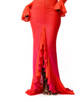 SIENNA HI-LOW RUFFLE DRESS