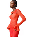 SIENNA HI-LOW RUFFLE DRESS