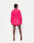 Linen LILY Wide Leg Shorts in Pink