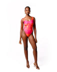 ANU PINK BACK TIE ONE PIECE SWIMSUIT