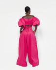 Linen KIARA Wide Leg Pants in Pink