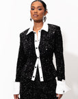REI Sequin Pant Set in ONYX