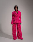 LIZA Sequin Pants in PINK SPINEL