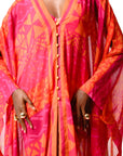 ANU PINK CHIFFON KAFTAN KIMONO