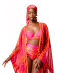 ANU PINK CHIFFON KAFTAN KIMONO