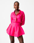 Linen LILY Wide Leg Shorts in Pink