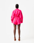 Linen LILY Wide Leg Shorts in Pink
