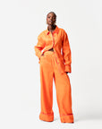 Linen NIKKI High Waist Pants in Orange