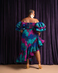 ZURI African Print Ruffle Hi-low Skirt